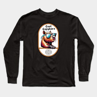 Cool Capybara Approved - Badge of Chillness Long Sleeve T-Shirt